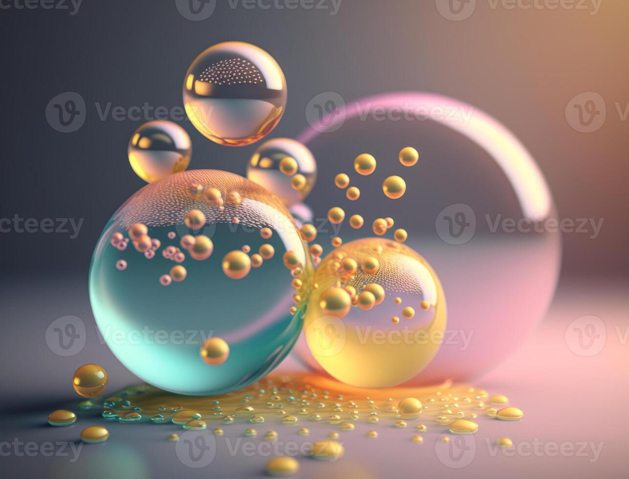 Colorful balls Dynamic liquid shapes background created with technology photo