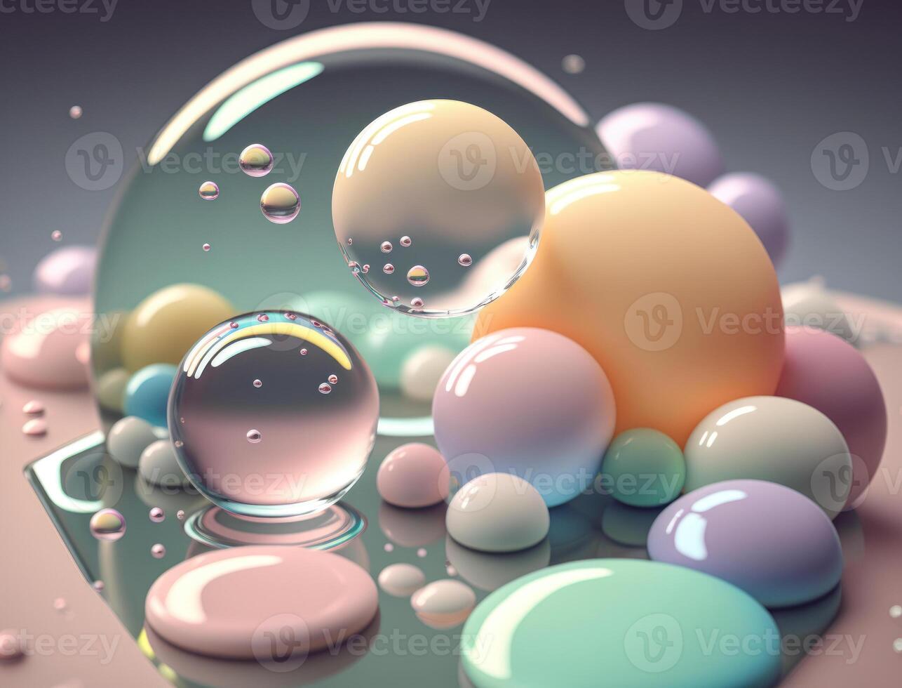 Colorful balls Dynamic liquid shapes background created with technology photo