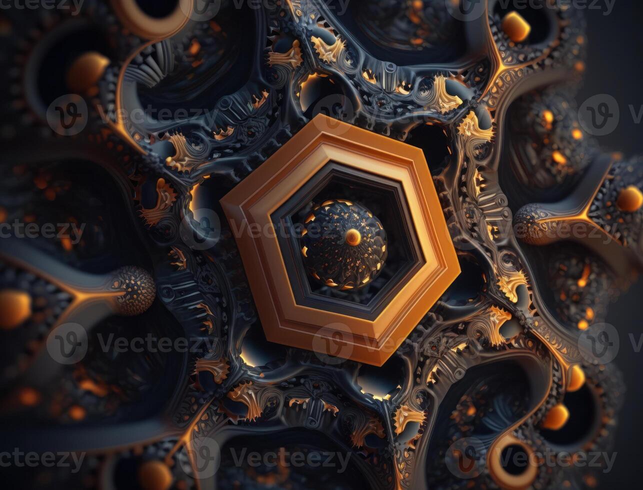 Fractal mandala Sacred geometry background created with technology photo