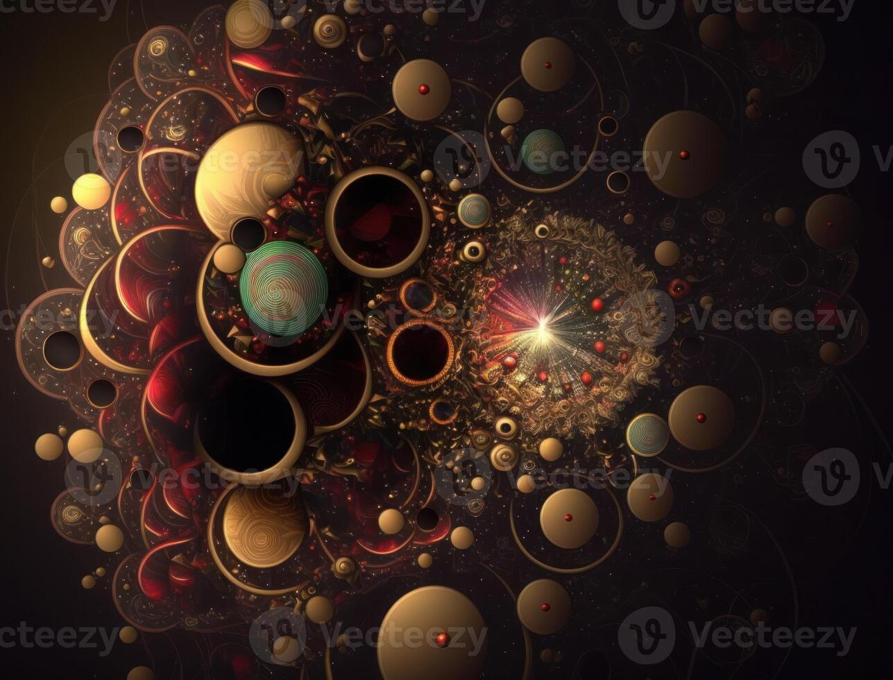 Fractal mandala Sacred geometry background created with technology photo