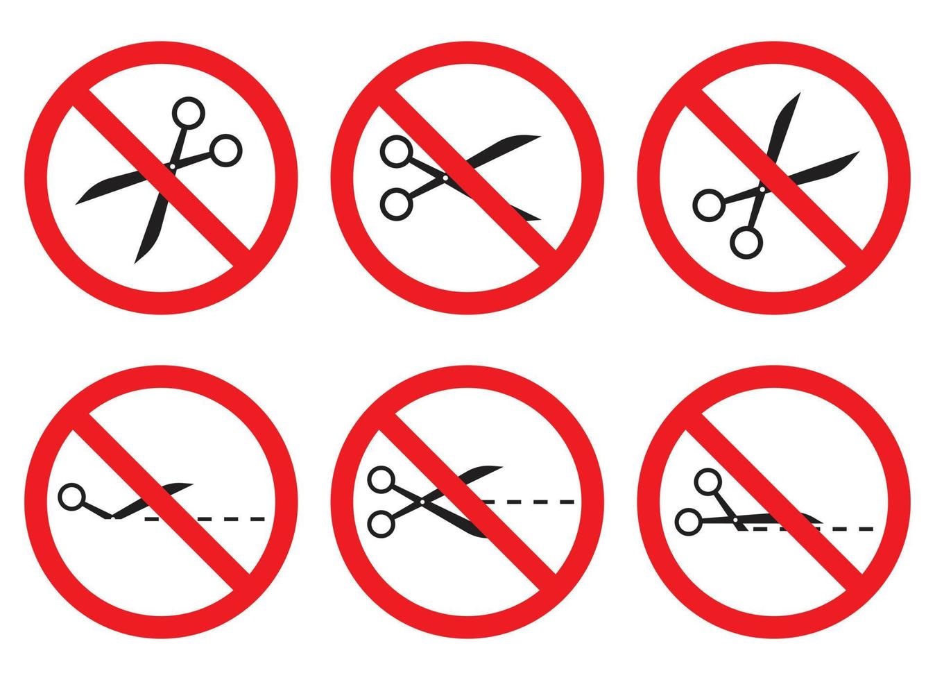 Do not open with scissors sign and symbol vector illustration collection