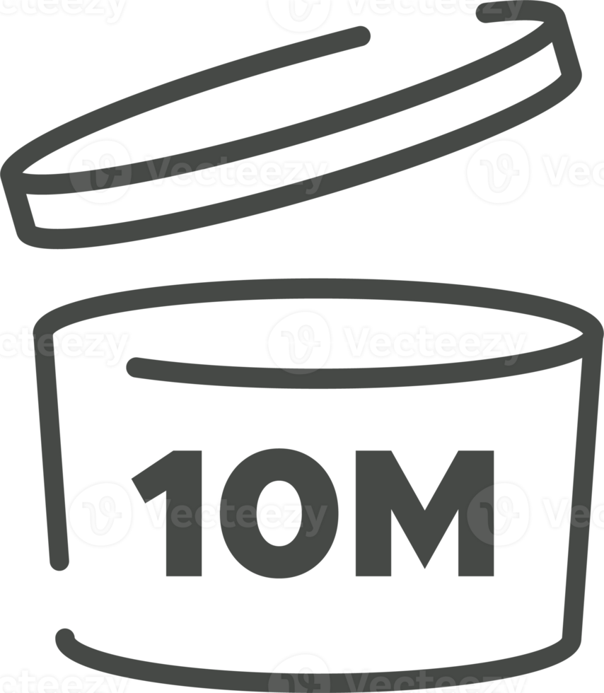 pao symbol. 10 månader. period efter öppning ikon. kosmetisk öppen månad liv hylla. kosmetisk produkt utgång png