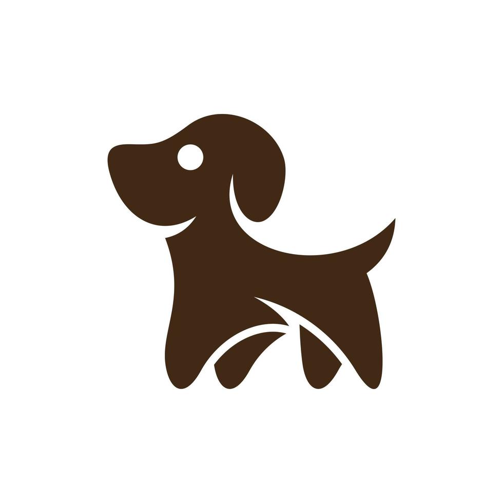 en pie perro gracioso creativo sencillo logo vector