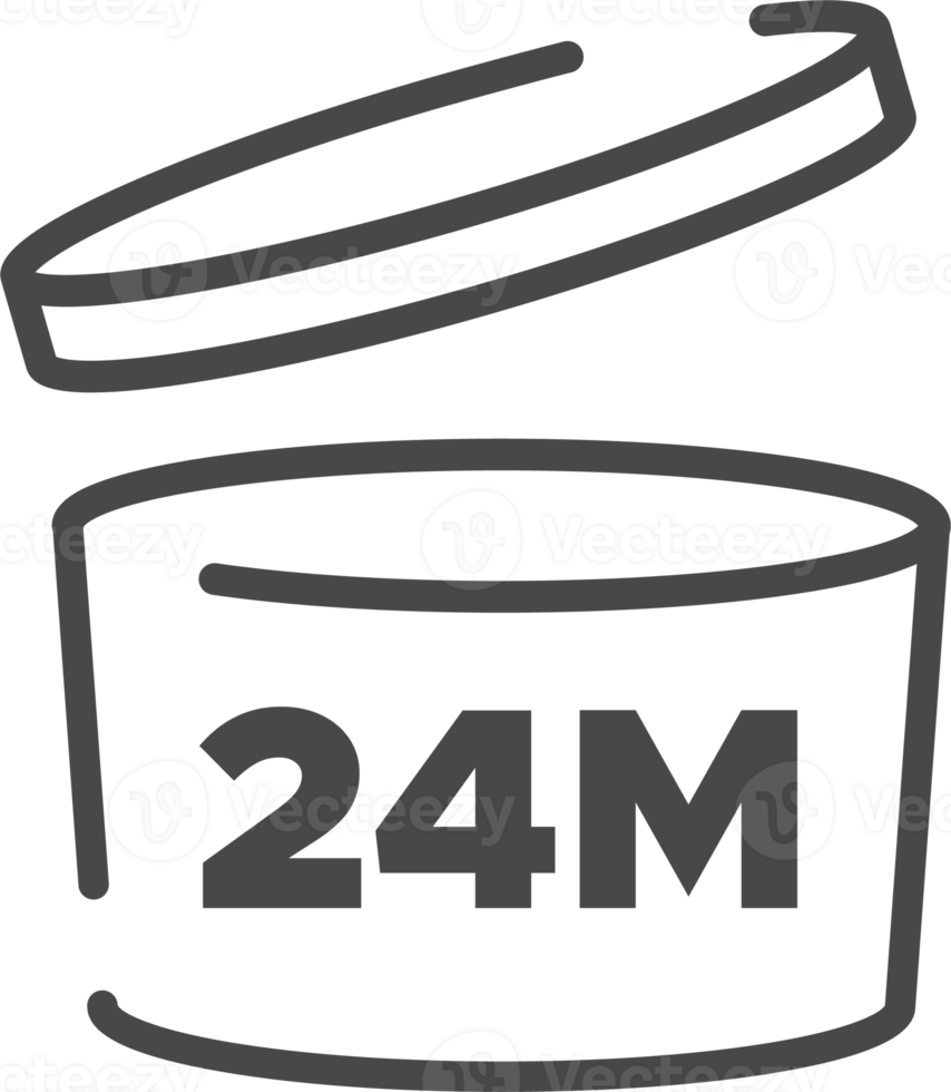 Pao symbol. 24 months. Period after opening icon. Cosmetic open month