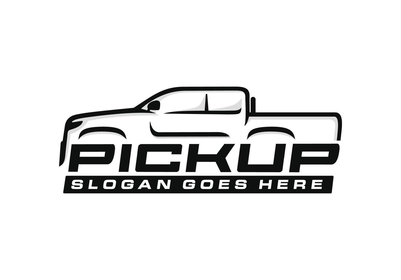 Pick up car logo design vector