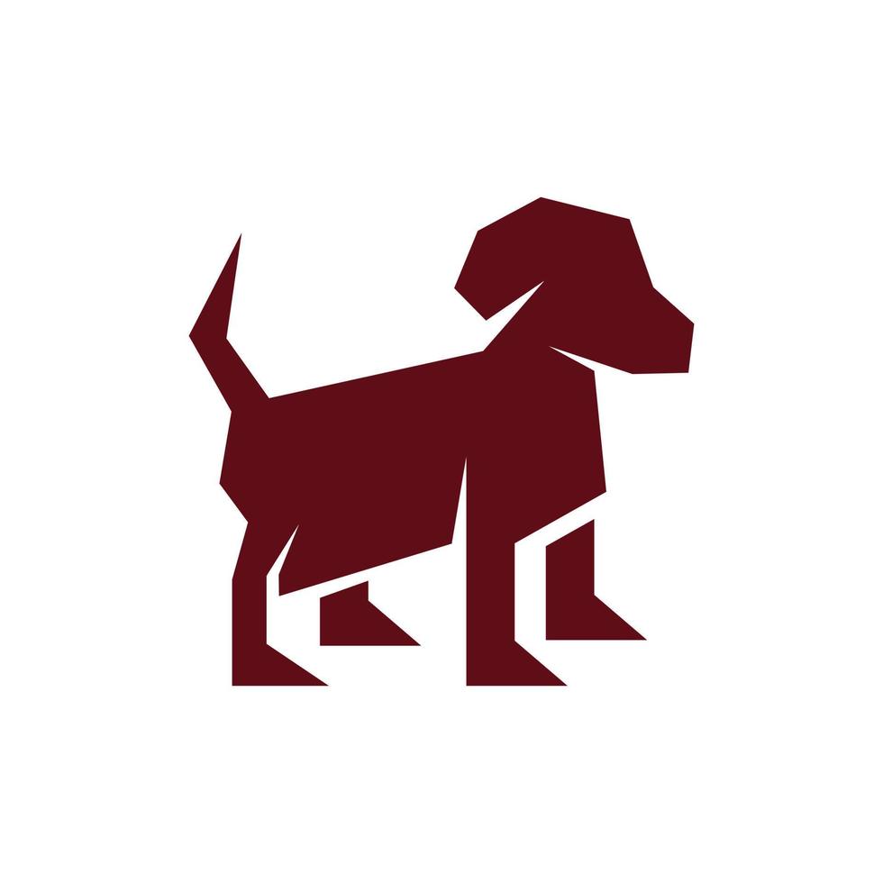 animal perro en pie geométrico creativo logo vector