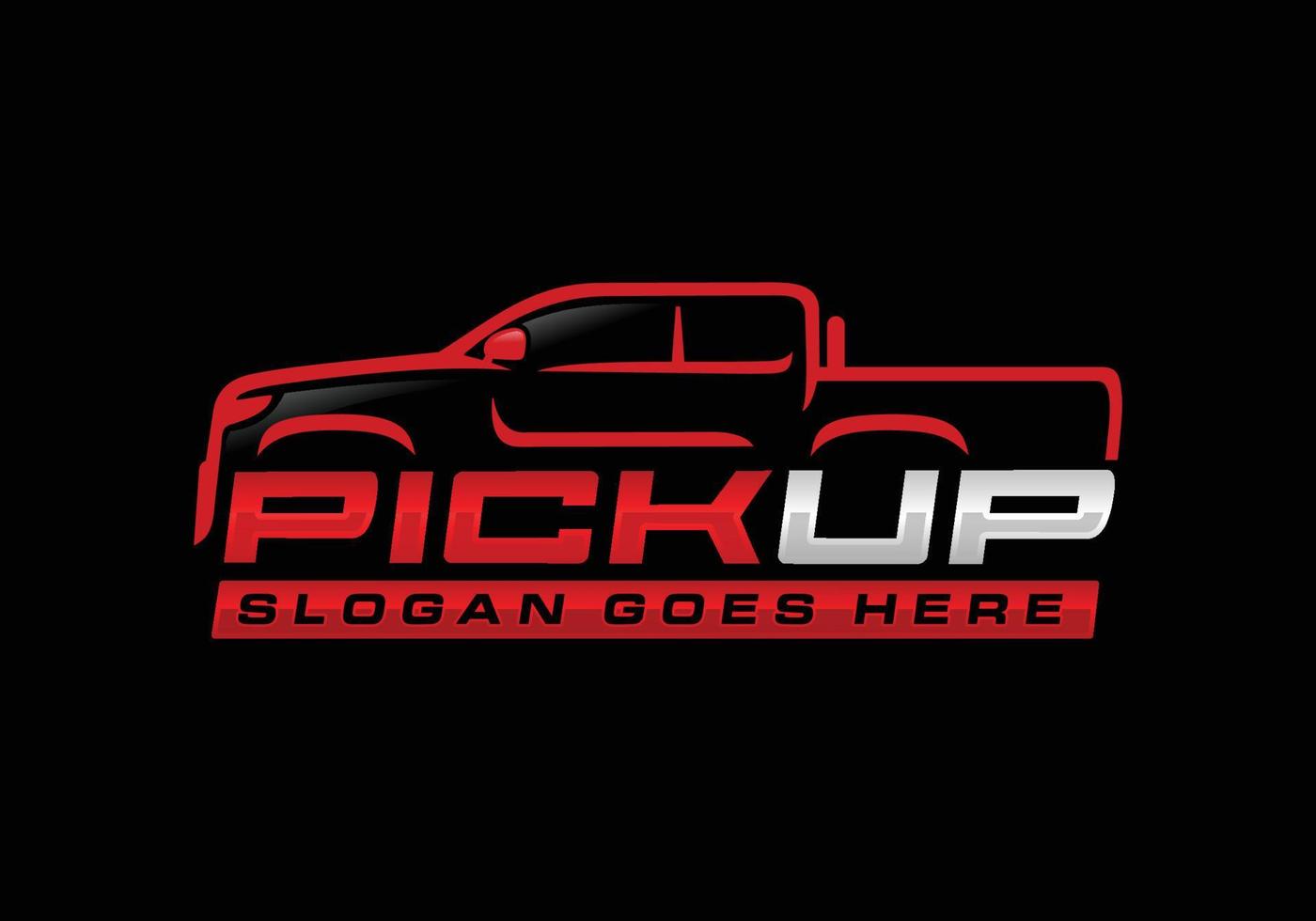 Pick up car logo design vector