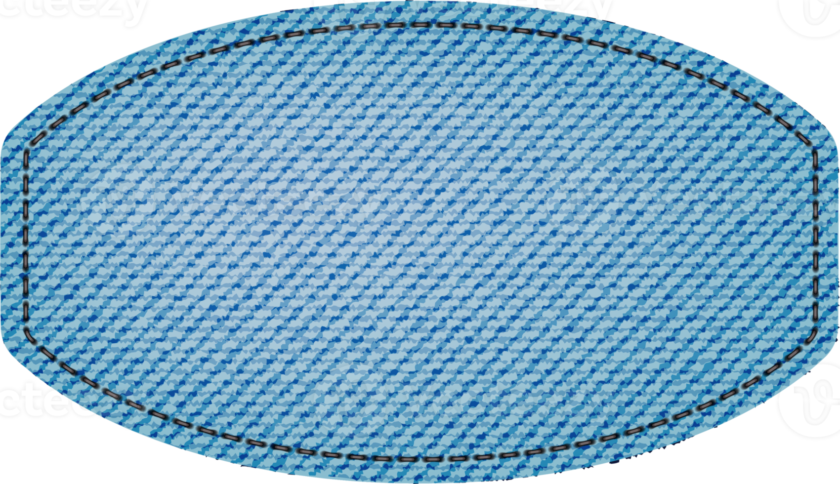 Blue denim patch with stitch, rivets and fringe. Light blue denim. Vintage patch png