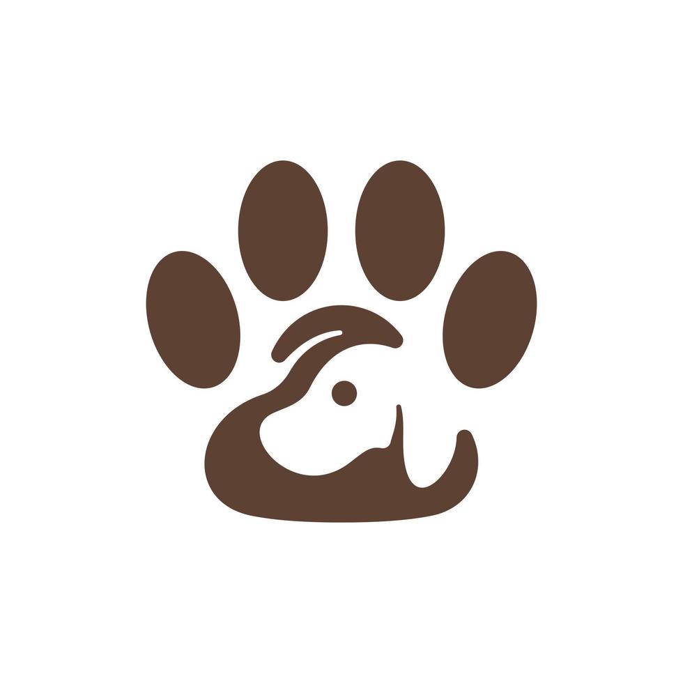 Dog head with paw modern logo vector