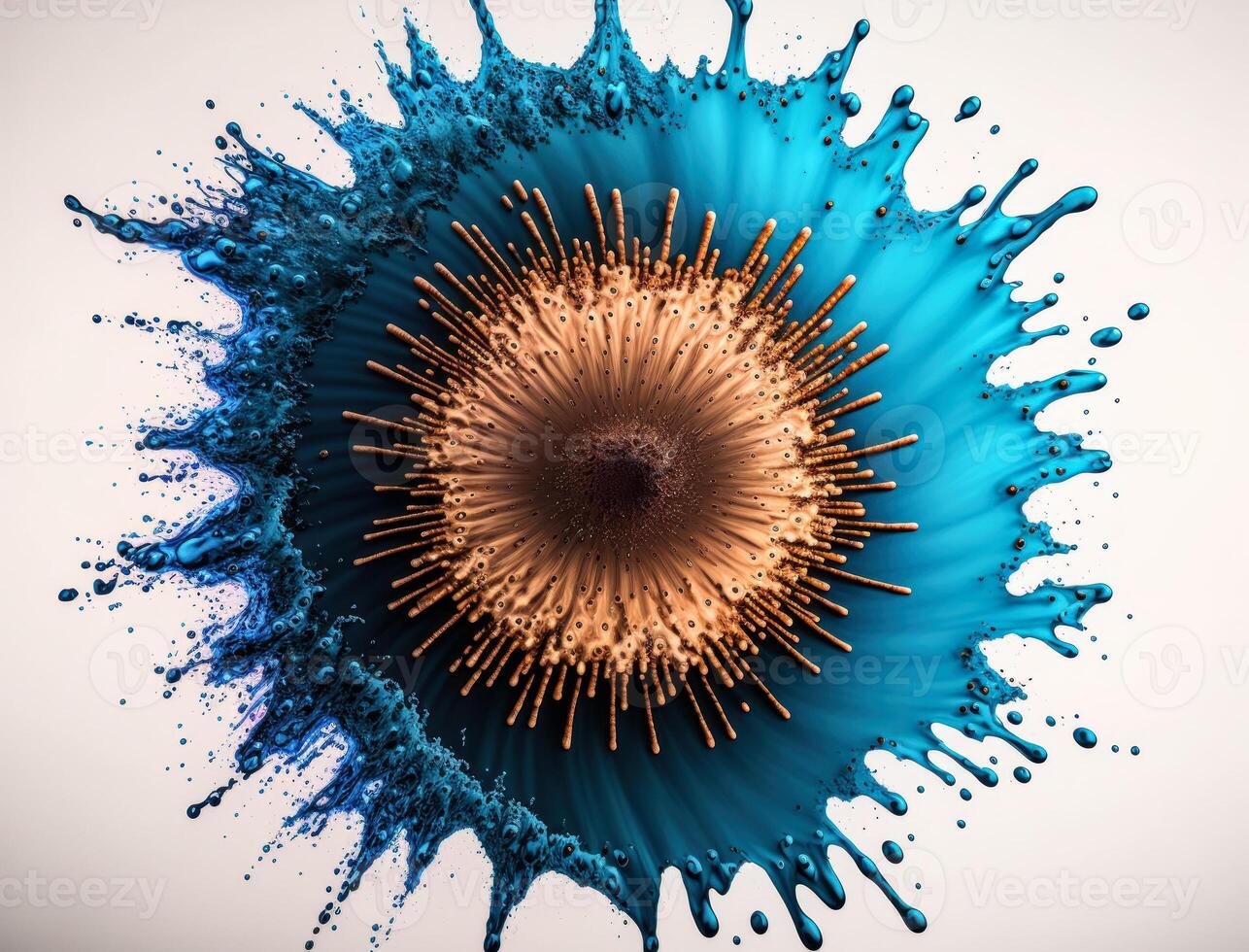Radial spiral water splash background created with technology photo