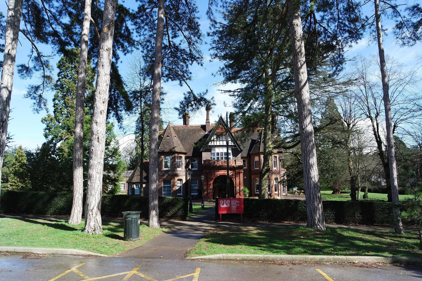 Low Angle View of Local Public Park. The Image Was Captured at Wardown Public Park of Luton Town of England UK During a Cold and Cloudy Evening of 25-March-2023 photo