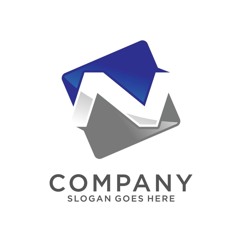 Letter N initial logo vector
