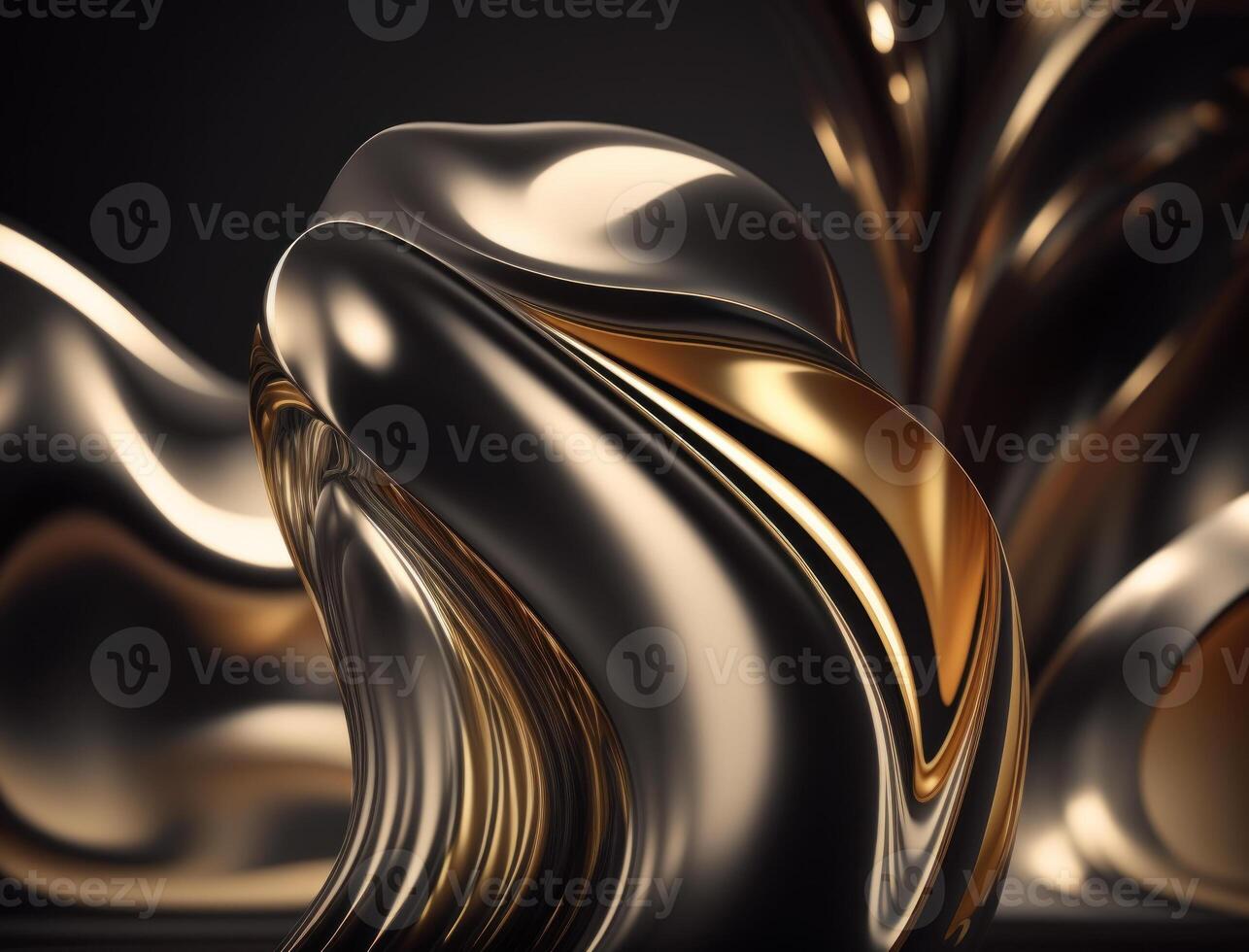A metallic abstract wavy liquid background technology photo
