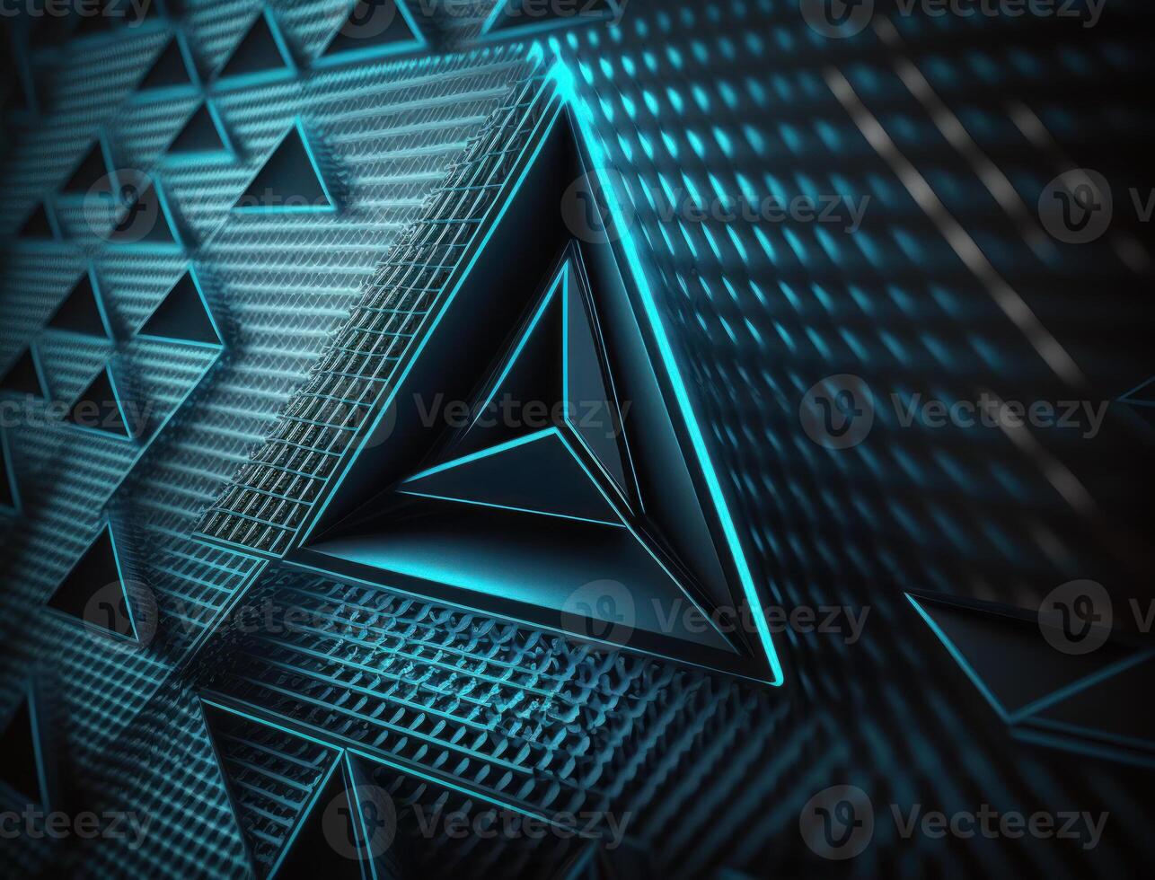 Futuristic triangles background Abstract geometric pattern created with technology photo