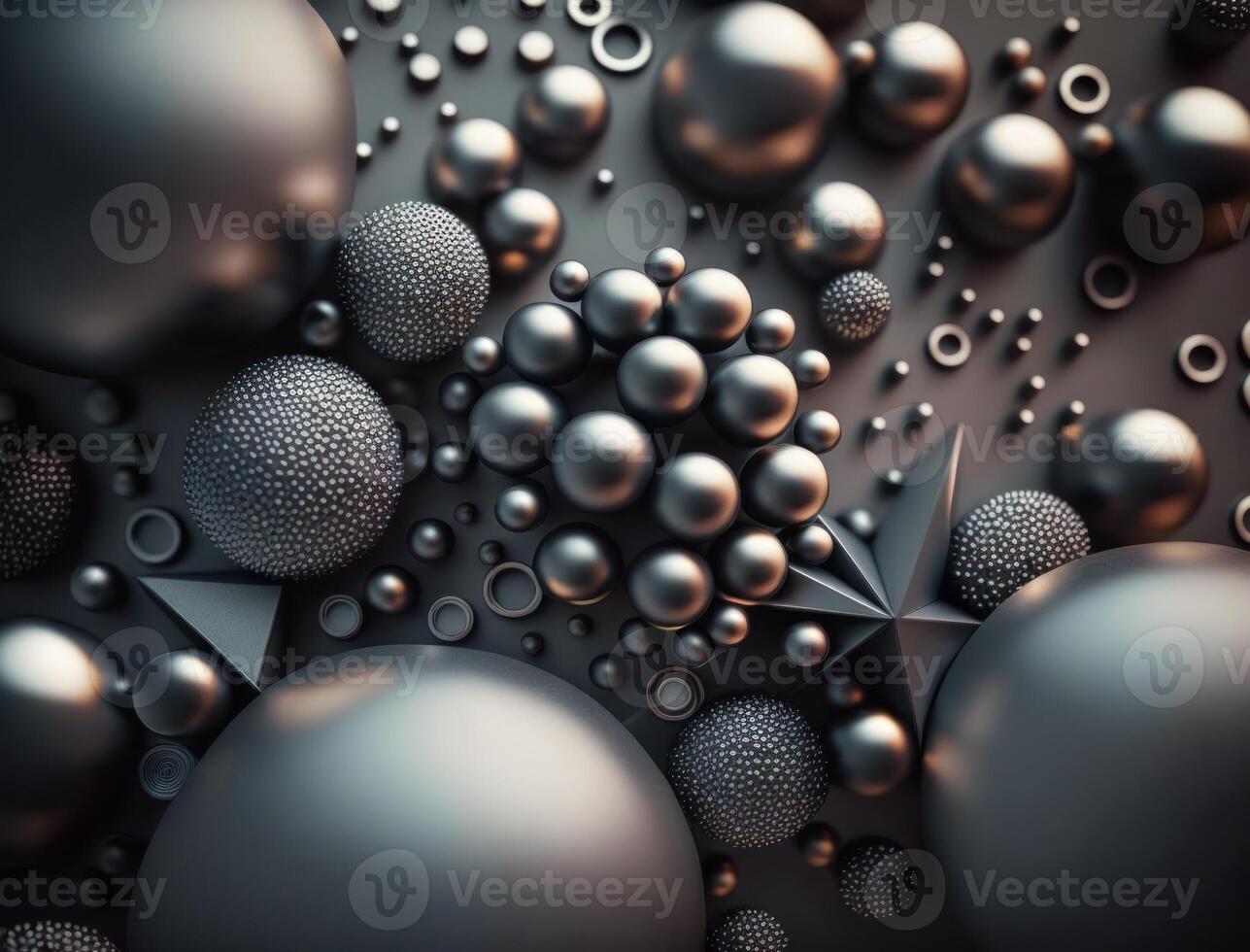 Modern technology Geometric background with spheres created with technology photo