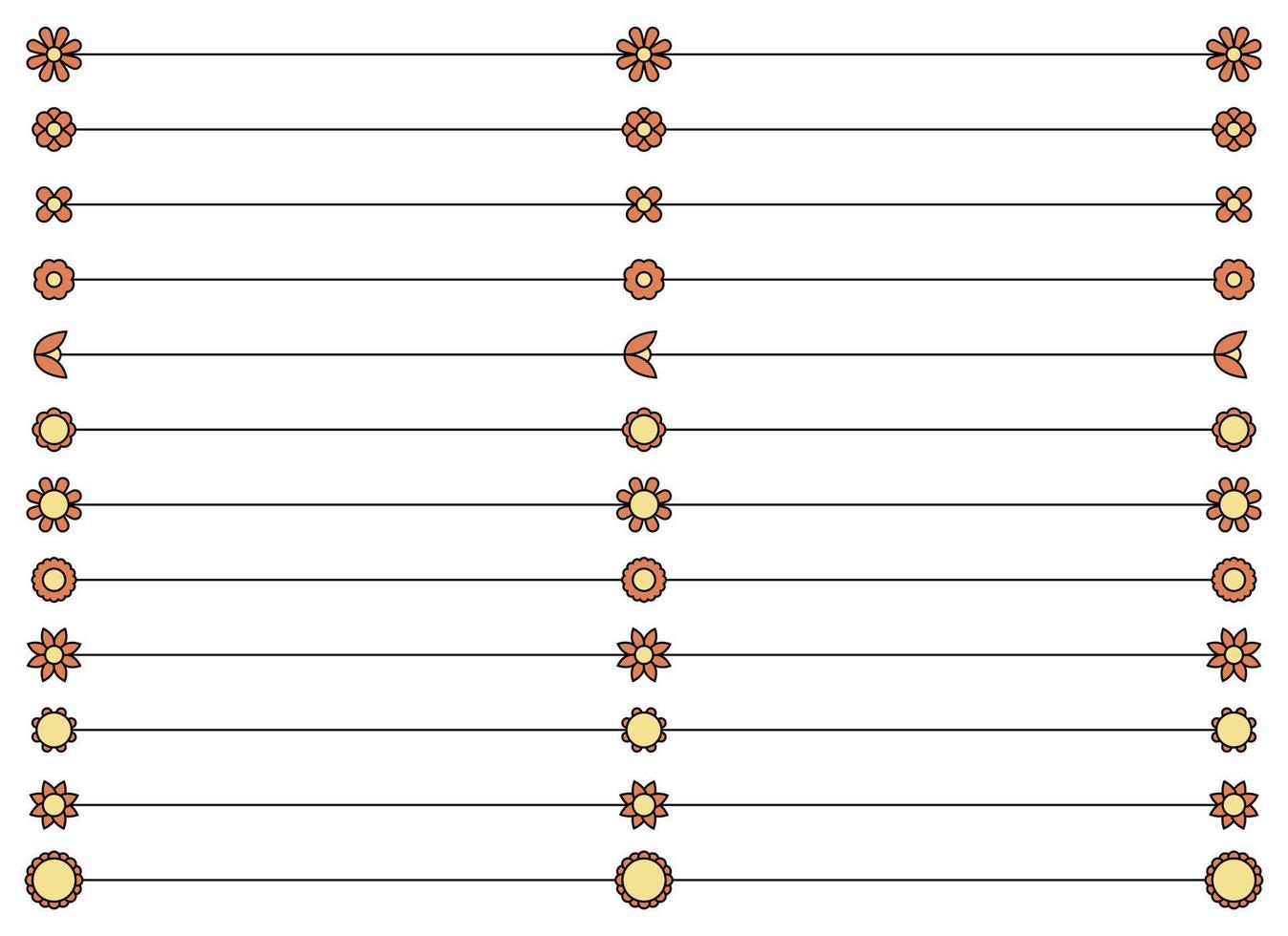 Flower divider collection vector illustration
