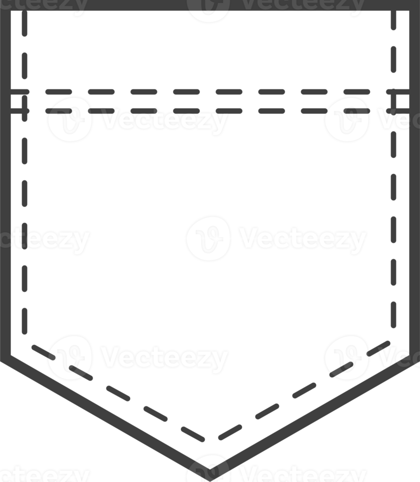 denim tasca toppa. schema elemento per uniforme o casuale stile Abiti, vestiti e camicie. linea illustrazione png