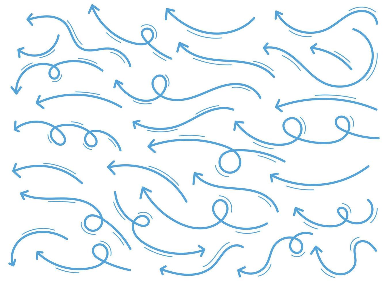 Hand drawn arrow line set vector illustration