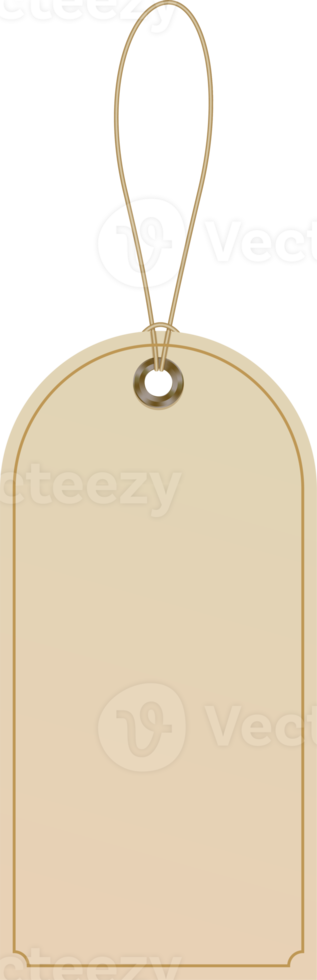 Tag on craft paper with rope. Blank with rope. Shopping label and price tag png