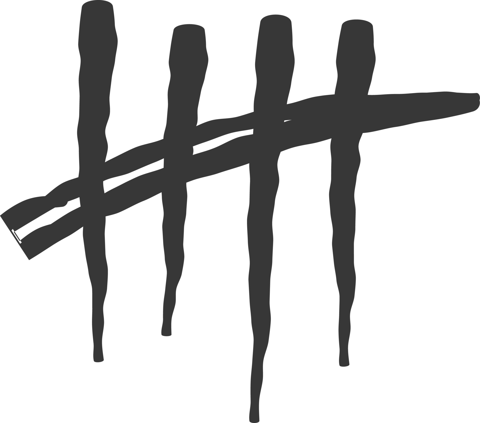 Tally marks. Counting sign on the walls of the prison. Notches for