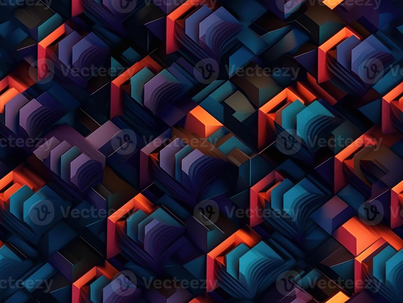 Dark abstract geometric grid pattern Seamless background created with technology photo
