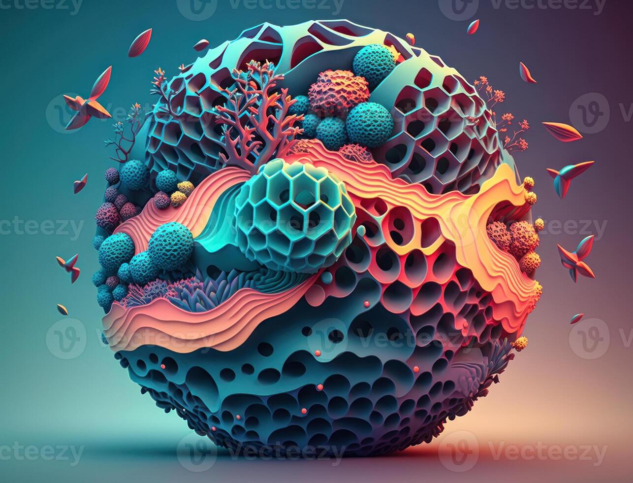 Abstract image featuring a combination of organic and geometric shapes dynamic and energetic background created with technology photo
