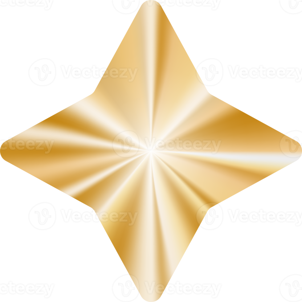 Golden star sticker. Metal badge for winner award and diploma. Label for guarantee certificate and quality symbol png