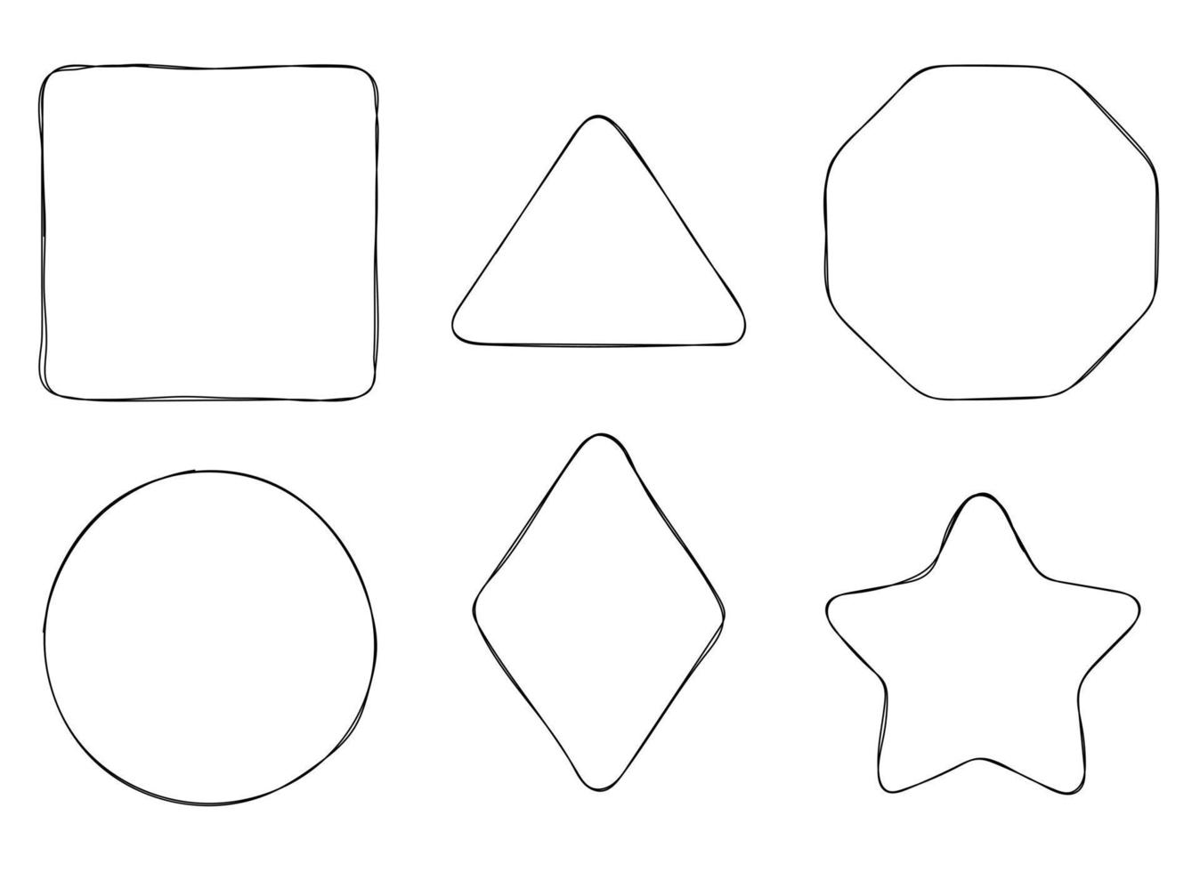 Hand drawn geometrical line frame vector