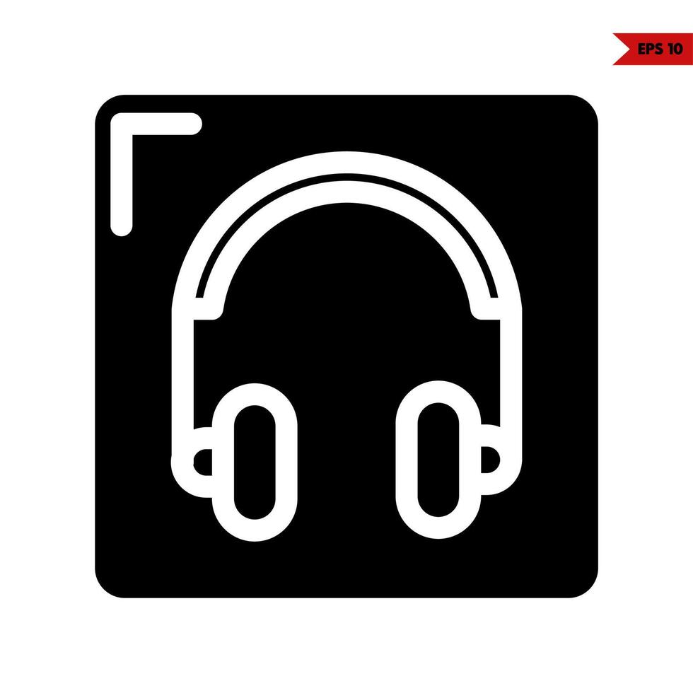 headphone glyph icon vector