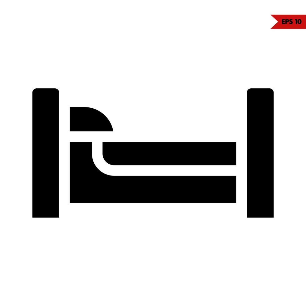 bed glyph icon vector