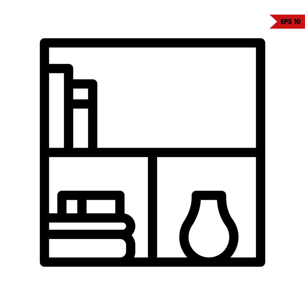 bookshelf line icon vector