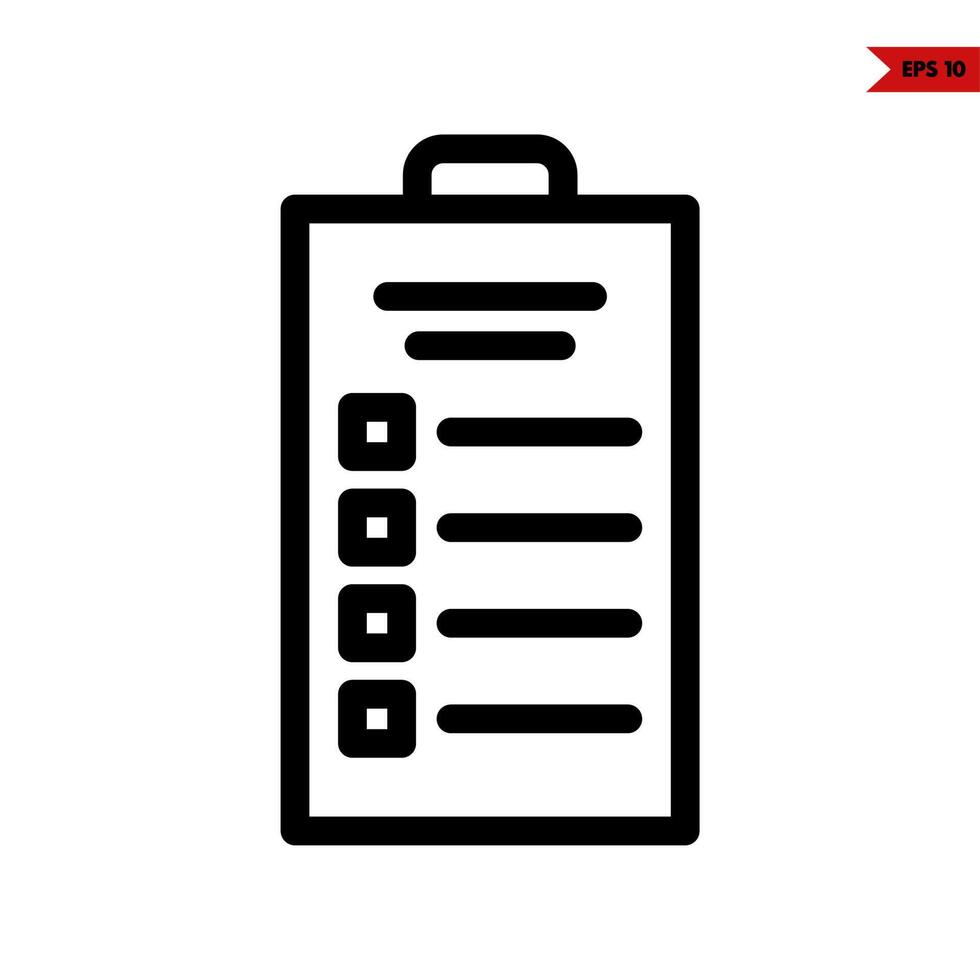 checklist note line icon vector