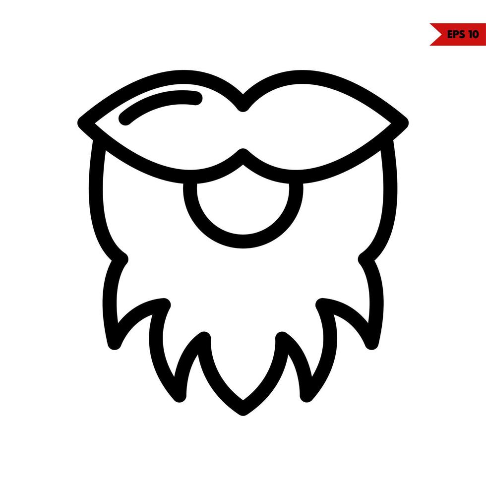 beard line icon vector