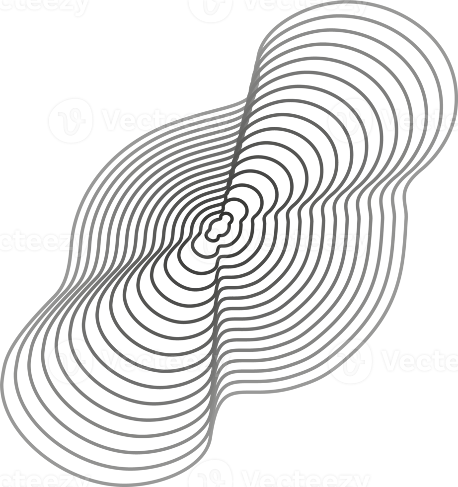 Abstract topography circles. Organic texture shape. Outline illustration png