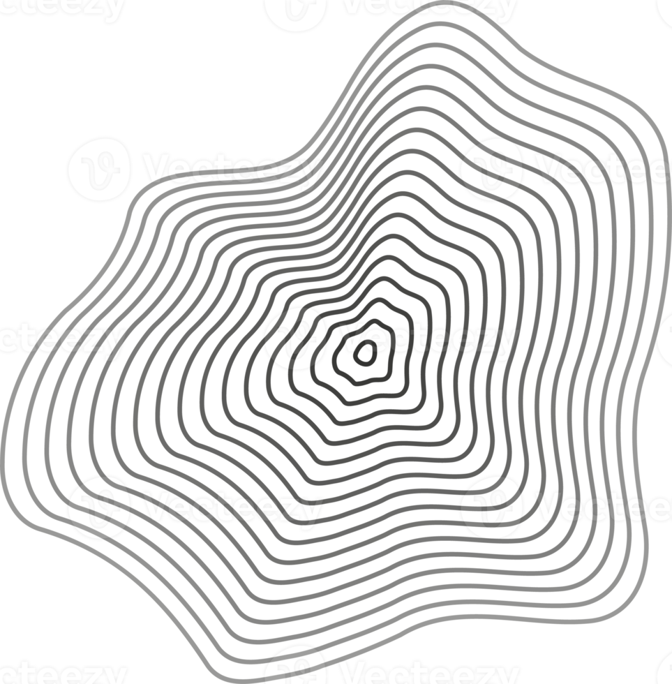 Abstract topography circles. Organic texture shape. Outline illustration png