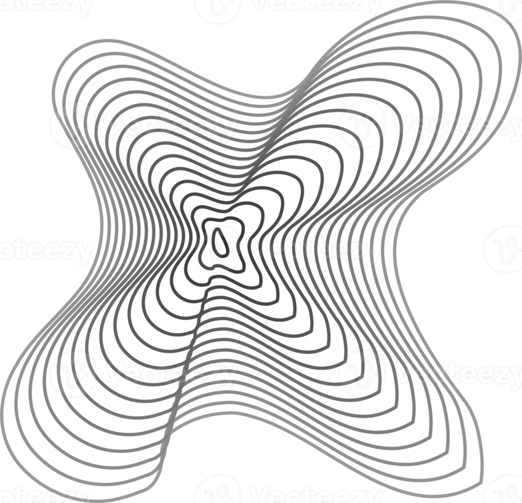 Abstract topography circles. Organic texture shape. Outline illustration png