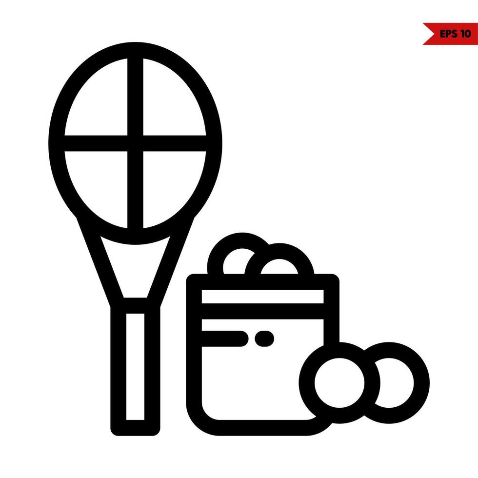 tennis line icon vector