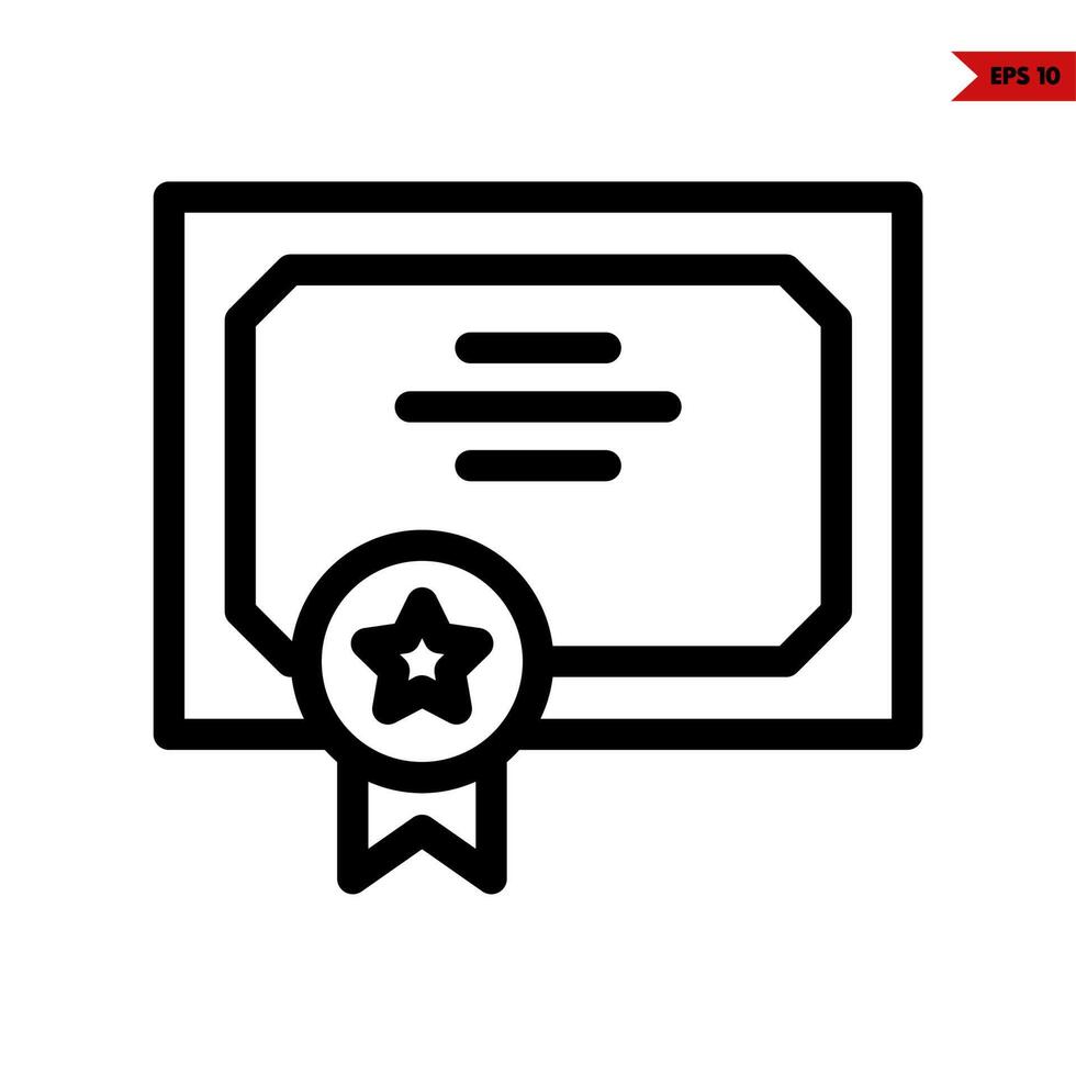 certificate line icon vector