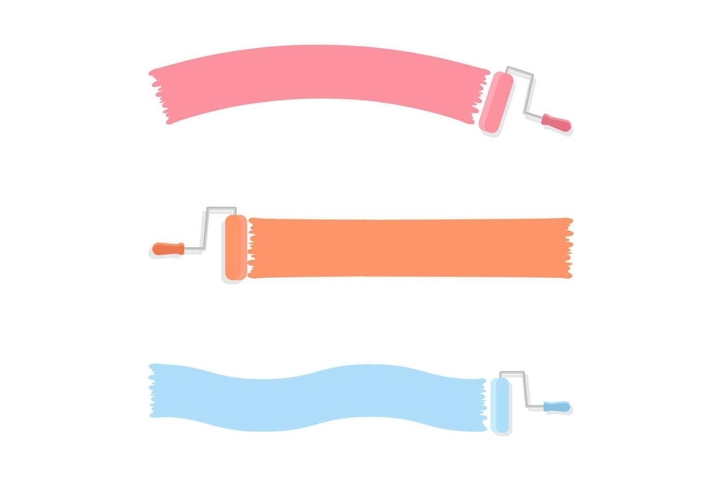 Roller paint brush flat design vector illustration