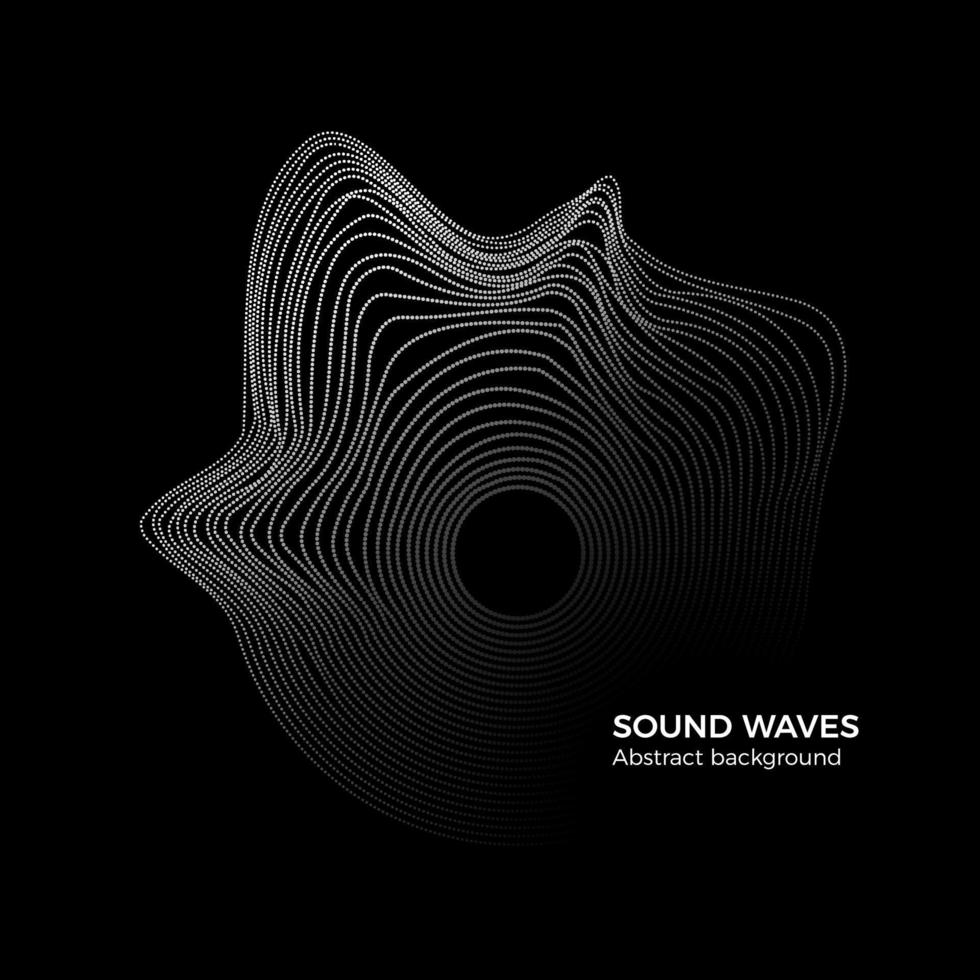 Sound waves abstract background. Music equalizer motion effect. Digital audio flow. Vector illustration