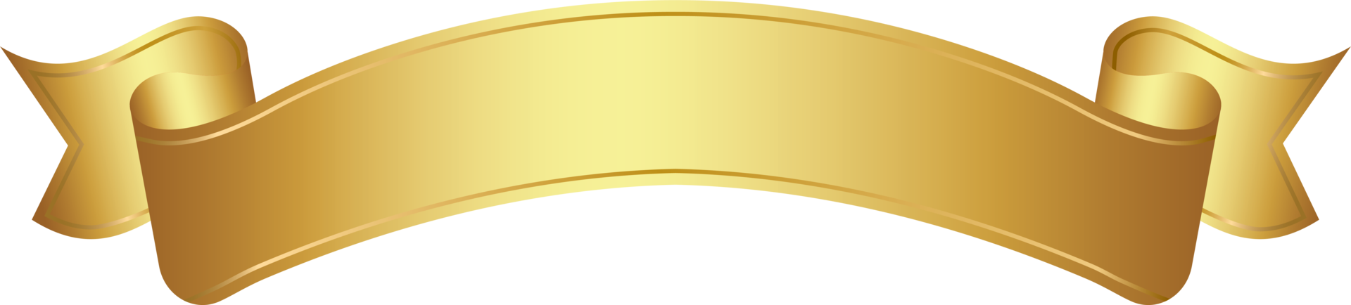 gold ribbon banner png