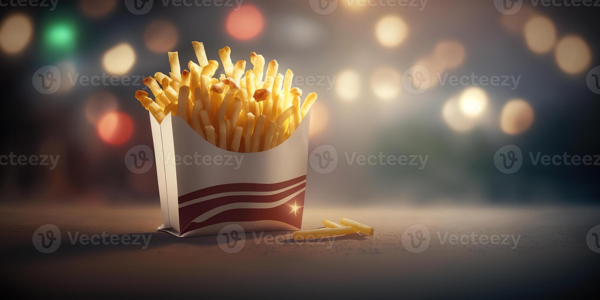 papel bolso de francés papas fritas ai foto