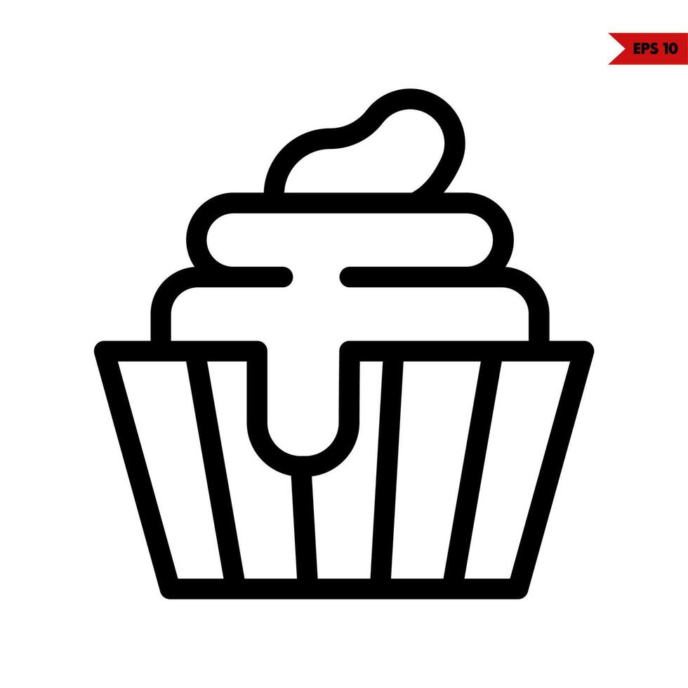 cupcake line icon vector