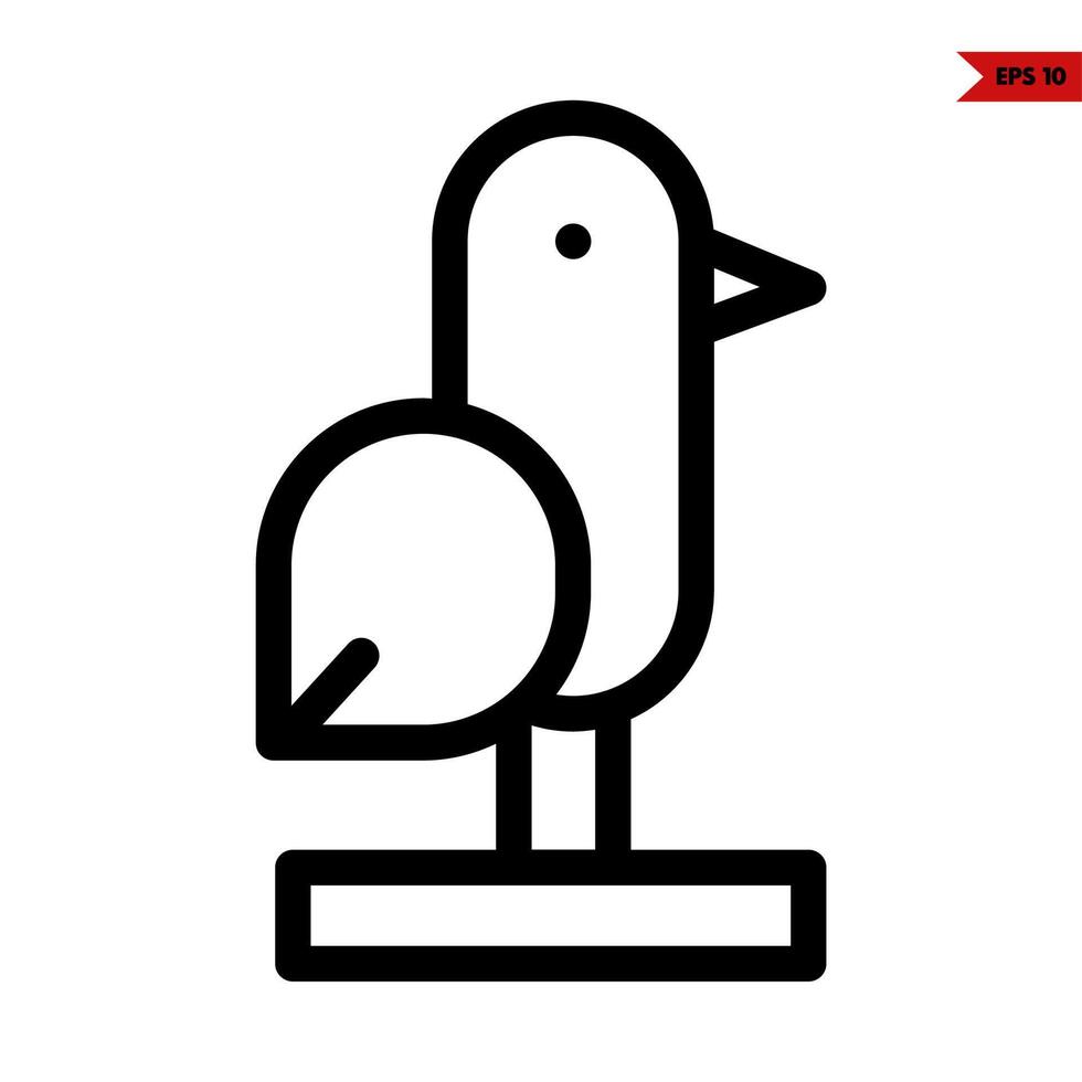 bird line icon vector