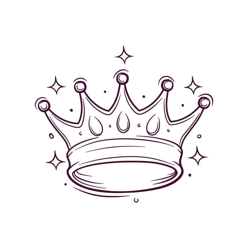 Luxurious Crown. Hand Drawn Vector Illustration
