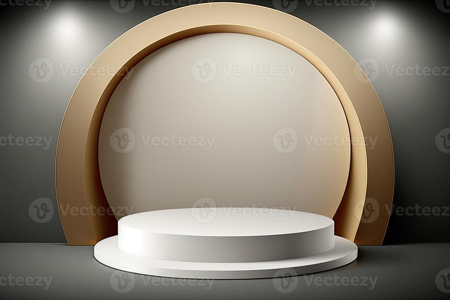 Circle round podium stage platform minimalist luxury product placement display Made with photo