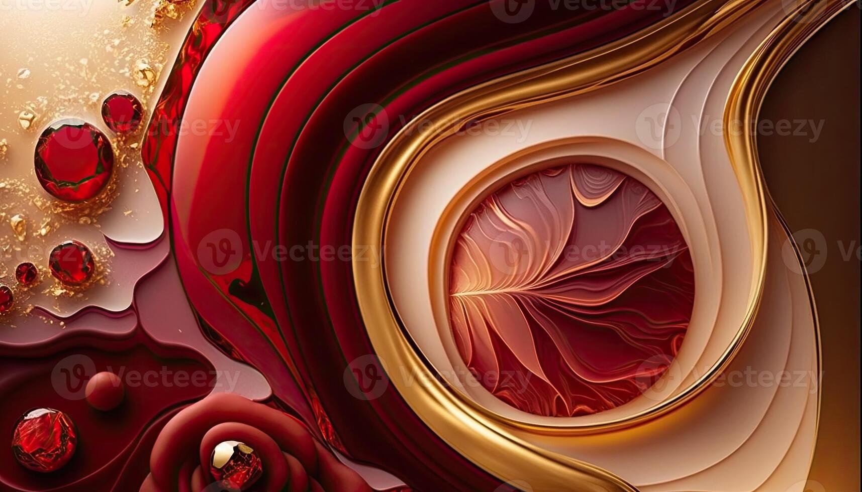 Red Ruby and gold Marble stone swirl textured background wallpaper Made with photo