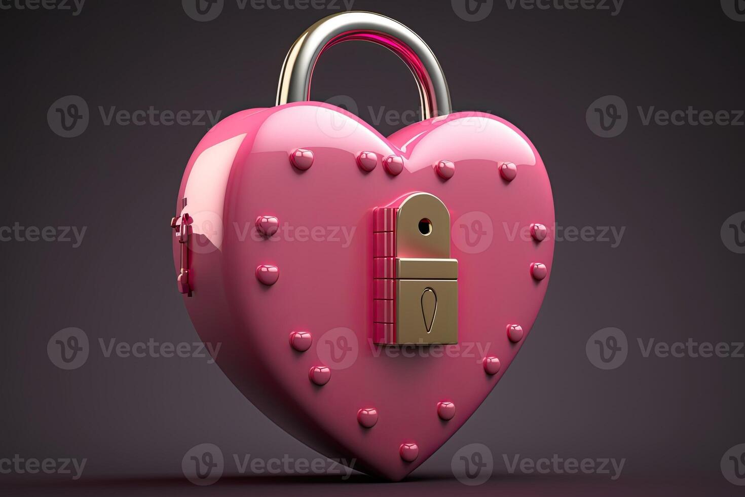 Heart metal lock shaped valentine's day Made with photo