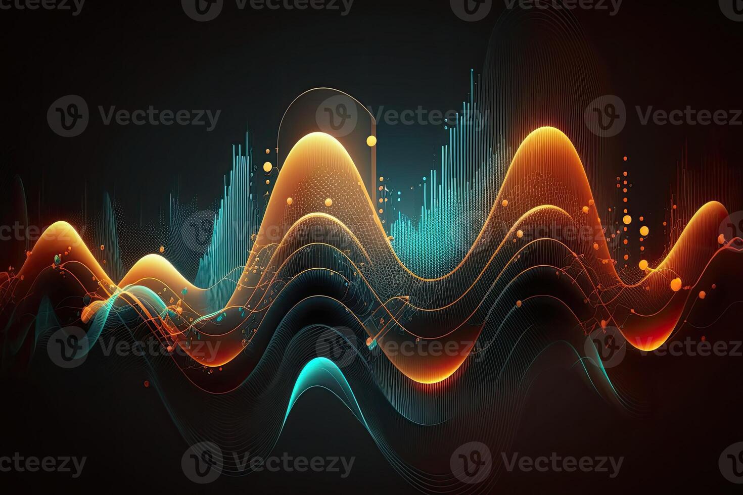 Audio sound wave spectrum abstract oscillation graph futuristic colorful visualization photo