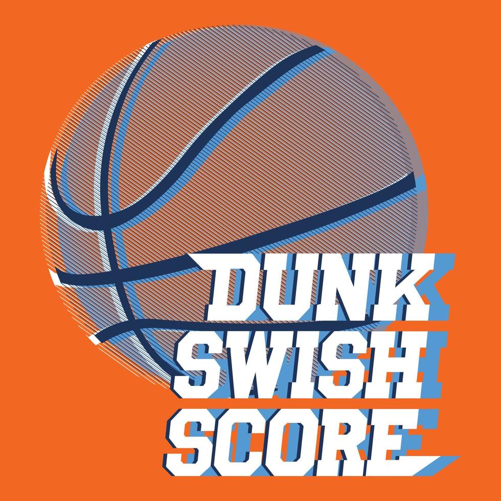 Dunk Swish Score Basketball Graphic vector